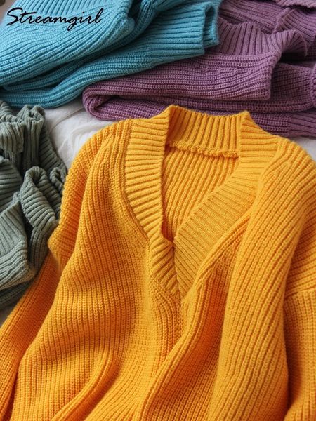 women's knits tees basic winter sweaters for women oversized v neck jumper purple loose sweaters knitted warm pullover women oversize s, White
women's knits tees basic winter sweaters for women oversized v neck jumper purple loose sweaters knitted warm pullover women oversize s, White