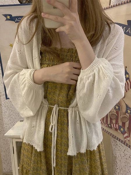 women's knits tees korean style spring loose laceup sweet girls batwing sleeve vintage knitted sweaters sunprotection female cardigan w, White
women's knits tees korean style spring loose laceup sweet girls batwing sleeve vintage knitted sweaters sunprotection female cardigan w, White
