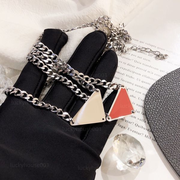 luxury new couple stainless steel necklace women fashion jewelry red p letter triangle pendant wedding necklaces charm party jewelry accesso, Silver
luxury new couple stainless steel necklace women fashion jewelry red p letter triangle pendant wedding necklaces charm party jewelry accesso, Silver