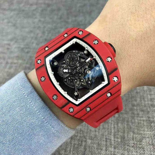 watches wristwatch luxury richa milles designer chao red carbon fiber men's fully automatic mechanical watch hollowed out personalized, Slivery;brown
watches wristwatch luxury richa milles designer chao red carbon fiber men's fully automatic mechanical watch hollowed out personalized, Slivery;brown