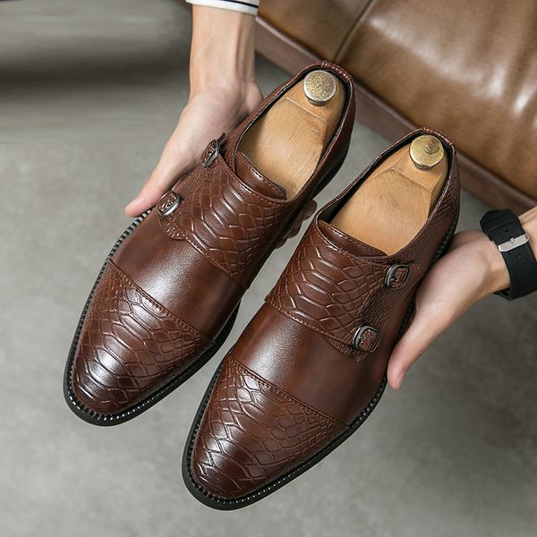 Gentlemen Monk Shoes Men Shoes Classic Snake Pattern Stitching PU Pointed Double Buckle Fashion Business Casual Daily AD281, Clear
Gentlemen Monk Shoes Men Shoes Classic Snake Pattern Stitching PU Pointed Double Buckle Fashion Business Casual Daily AD281, Clear