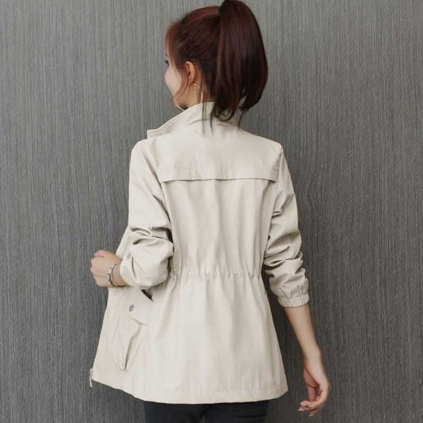 trench coats 2022 new spring autumn trench coat women's windbreaker slim stand-collar solid outwear ladies short casual outwear lining, Tan;black
trench coats 2022 new spring autumn trench coat women's windbreaker slim stand-collar solid outwear ladies short casual outwear lining, Tan;black