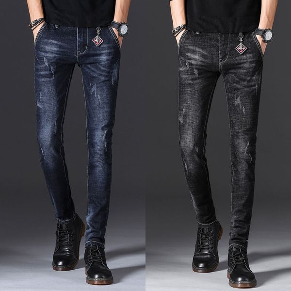 men's jeans mens stretch denim pants slim fit scratches blue classic black casual korea version pants 220927
men's jeans mens stretch denim pants slim fit scratches blue classic black casual korea version pants 220927