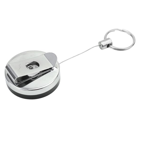 easy pull buckle stainless steel keychain wire rope recoil retractable alarm anti lost anti theft stretch key chain ring 4cm semi metal, Silver
easy pull buckle stainless steel keychain wire rope recoil retractable alarm anti lost anti theft stretch key chain ring 4cm semi metal, Silver