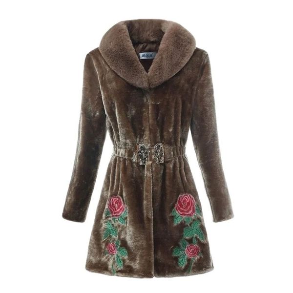 womens fur faux coat women midlength autumn winter imitation mink down jacket collar korean version slim fit warm female woolen 220927, Black
womens fur faux coat women midlength autumn winter imitation mink down jacket collar korean version slim fit warm female woolen 220927, Black