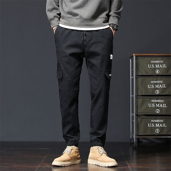 men's jeans elastic waist all match casual pants classic loose straight leg autumn winter male brand denim sweatpants 220927, Blue
men's jeans elastic waist all match casual pants classic loose straight leg autumn winter male brand denim sweatpants 220927, Blue