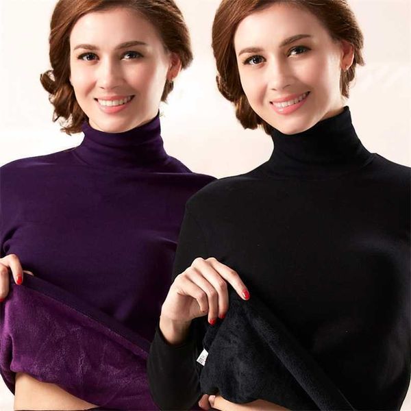 thermal wear for women long johns fleece thicken sleeve thermal underwear set turtleneck pants suit cotton sweater 211217, Black;pink
thermal wear for women long johns fleece thicken sleeve thermal underwear set turtleneck pants suit cotton sweater 211217, Black;pink