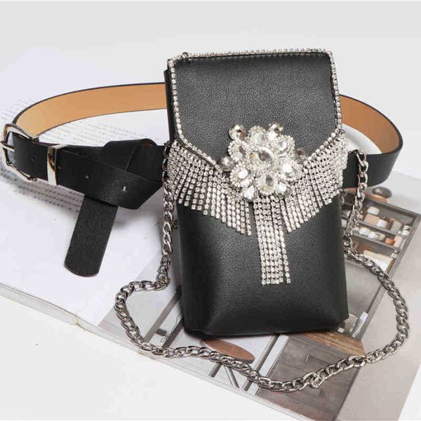 belt bags korean blingbling rhinestone decorative pu leather vertical waist bag removable chain diagonal bag 220723
belt bags korean blingbling rhinestone decorative pu leather vertical waist bag removable chain diagonal bag 220723