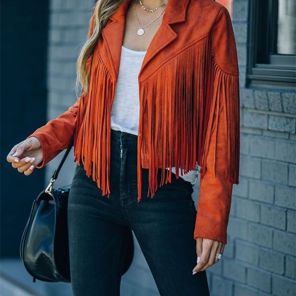 women's jackets faux suede tassel jacket womens vintage lapel long sleeve fringe cropped hippie motor biker cardigan outwears 220926, Black;brown
women's jackets faux suede tassel jacket womens vintage lapel long sleeve fringe cropped hippie motor biker cardigan outwears 220926, Black;brown