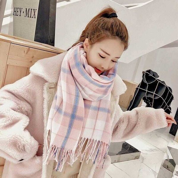 scarves scarf female student korean version of japanese plaid tassel scarf soft and skin-friendly autumn winter keep warm scarf g220927, Blue;gray
scarves scarf female student korean version of japanese plaid tassel scarf soft and skin-friendly autumn winter keep warm scarf g220927, Blue;gray