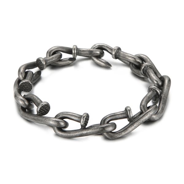 vintage black nail link chain bracelet for mens stainless steel bangle personalized design jewelry 12mm 8.66inch 60g weight
vintage black nail link chain bracelet for mens stainless steel bangle personalized design jewelry 12mm 8.66inch 60g weight
