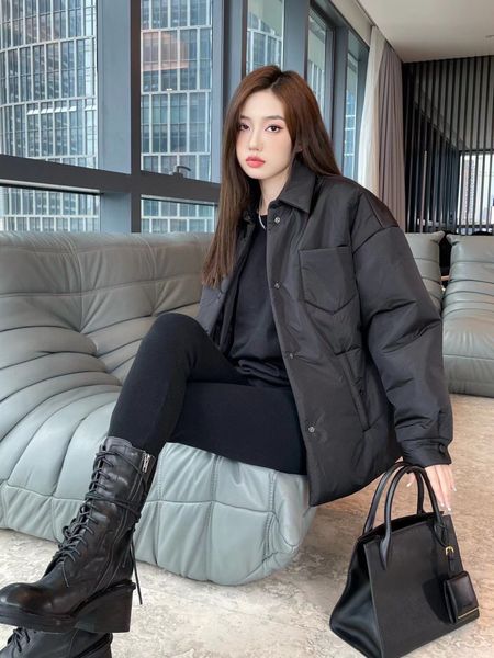 women's brand jacket ootd new autumn winter designer metal triangle logo jacket fashion overcoat down jacket spring women's casual, Black;brown
women's brand jacket ootd new autumn winter designer metal triangle logo jacket fashion overcoat down jacket spring women's casual, Black;brown