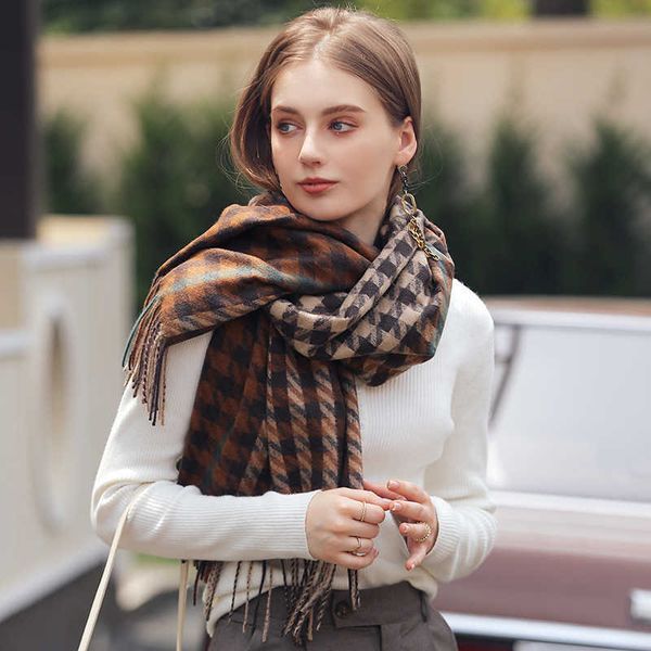 scarves 2022 fashion knitted autumn winter women scarf houndstooth warm cashmere scarves shawls luxury brand neck bandana pashmina g221007, Blue;gray
scarves 2022 fashion knitted autumn winter women scarf houndstooth warm cashmere scarves shawls luxury brand neck bandana pashmina g221007, Blue;gray