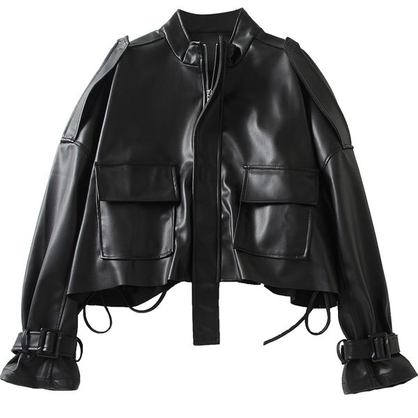 women's leather faux leather women s jackets spring autumn leather coats loose large size lady pu trendy female streetwear vintage oute, Black
women's leather faux leather women s jackets spring autumn leather coats loose large size lady pu trendy female streetwear vintage oute, Black