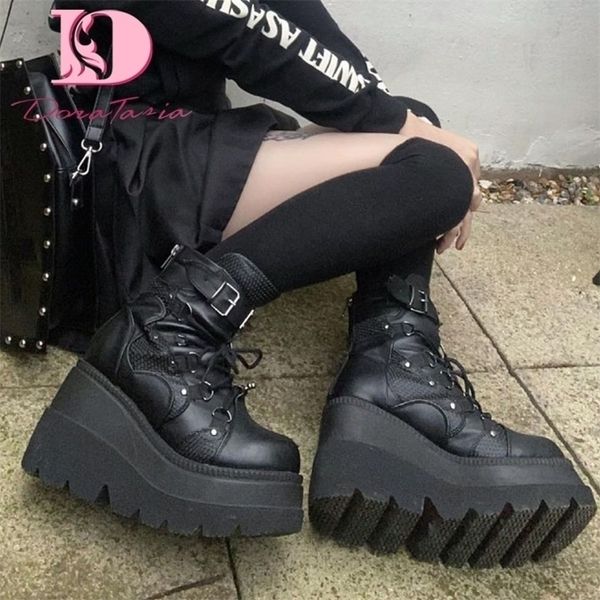 boots doratasia gothic punk street women ankle platform wedges high heels short fashion design rivet cosplay shoes 220926, Black
boots doratasia gothic punk street women ankle platform wedges high heels short fashion design rivet cosplay shoes 220926, Black