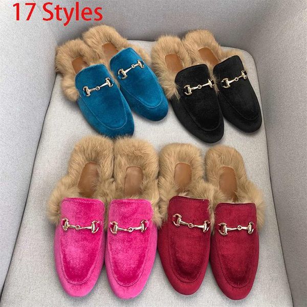 classic women half slippers authentic soft cowhide flat bottom metal buckle hair slippers designers woman shoes warm wool female s269r, Black
classic women half slippers authentic soft cowhide flat bottom metal buckle hair slippers designers woman shoes warm wool female s269r, Black