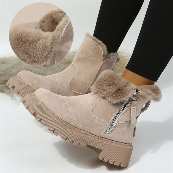 boots thick plush snow women faux suede non-slip winter woman keep warm cotton padded shoes platform ankle booties 220928, Black
boots thick plush snow women faux suede non-slip winter woman keep warm cotton padded shoes platform ankle booties 220928, Black