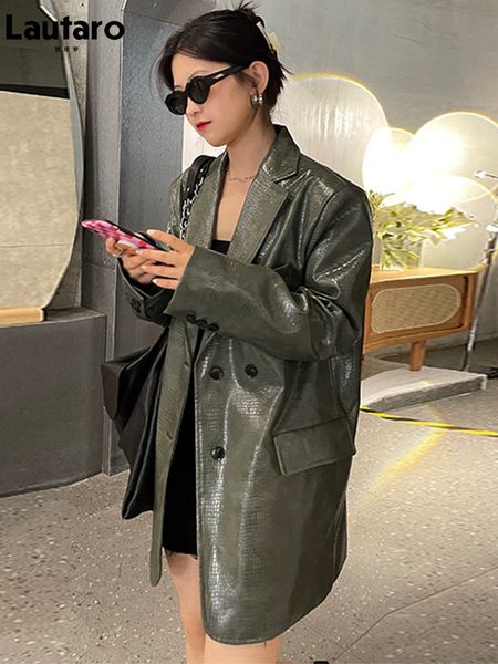 women's leather faux leather women s jackets lautaro spring autumn loose soft green print faux leather blazer women long sleeve casual, Black
women's leather faux leather women s jackets lautaro spring autumn loose soft green print faux leather blazer women long sleeve casual, Black