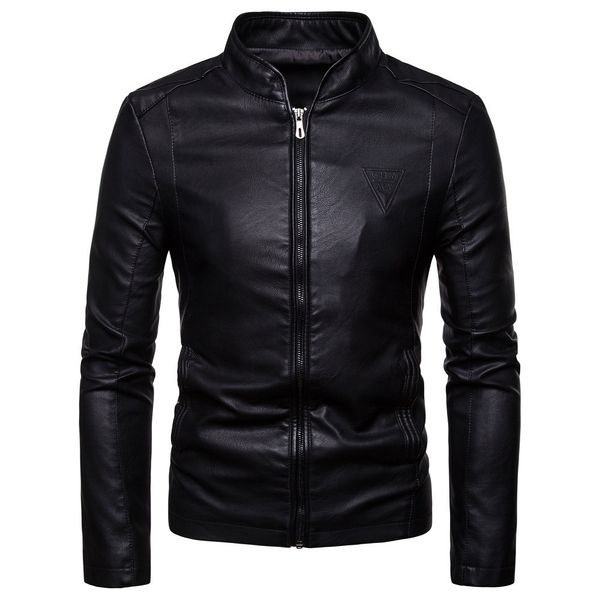 men's leather faux leather the spring and autumn men's korean version slimfitting standup pu leather jacket 220927, Black
men's leather faux leather the spring and autumn men's korean version slimfitting standup pu leather jacket 220927, Black