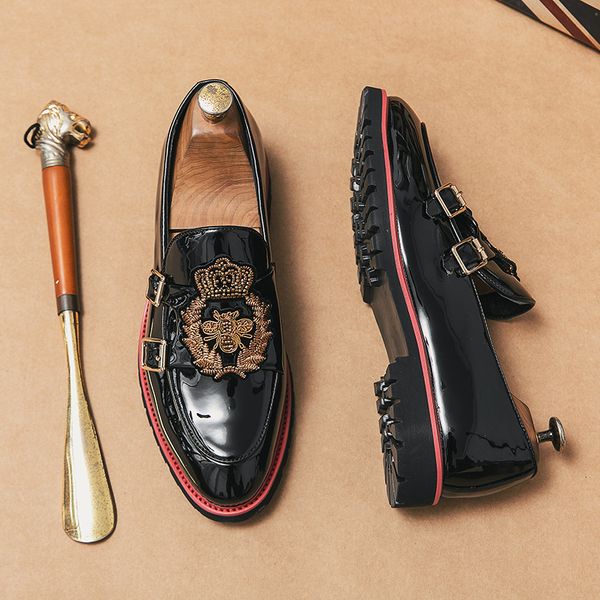 men's luxury embroidered brogues luxury lacquer round toe fashion everyday business shoes loafers large sizes38-48, Black
men's luxury embroidered brogues luxury lacquer round toe fashion everyday business shoes loafers large sizes38-48, Black