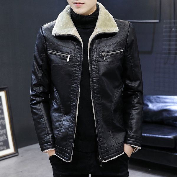 men's leather faux winter men jacket solid color lining velvet business lapel medium length keep warm black windbreaker s4xl 220927
men's leather faux winter men jacket solid color lining velvet business lapel medium length keep warm black windbreaker s4xl 220927