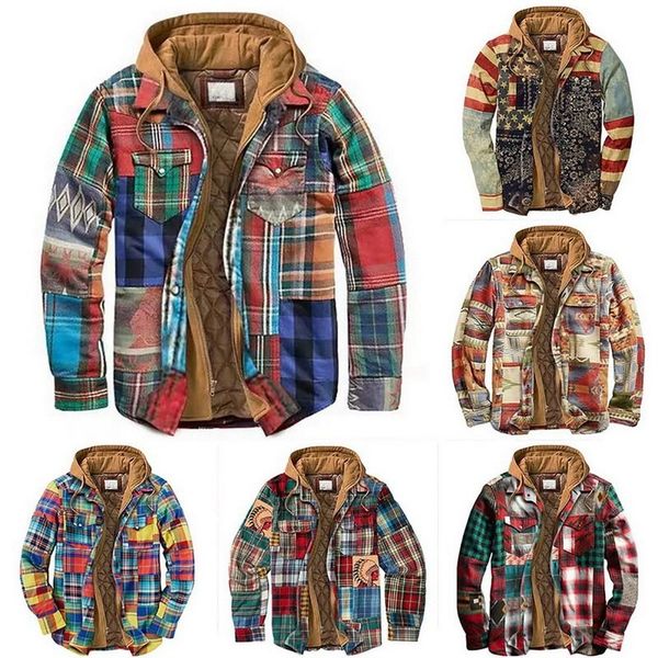 men's jackets men retro vintage spring winter long sleeve plaid shirt jacket for checked coat overcoat hooded pocket, Black;brown
men's jackets men retro vintage spring winter long sleeve plaid shirt jacket for checked coat overcoat hooded pocket, Black;brown