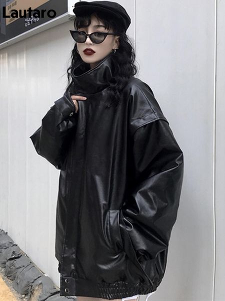 women's leather faux leather women s jackets lautaro spring autumn oversized windproof cool black soft pu leather for women long sleeve
women's leather faux leather women s jackets lautaro spring autumn oversized windproof cool black soft pu leather for women long sleeve