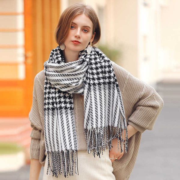 scarves women cashmere scarf houndstooth thick warm casual winter for ladies hijabs pashmina shawls wraps tassel female echarpe g221007, Blue;gray
scarves women cashmere scarf houndstooth thick warm casual winter for ladies hijabs pashmina shawls wraps tassel female echarpe g221007, Blue;gray