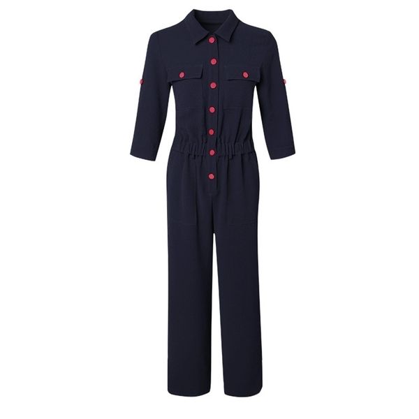 women's jumpsuits rompers autumn fashion lapel cropped sleeves section jumpsuit 220926, Black;white
women's jumpsuits rompers autumn fashion lapel cropped sleeves section jumpsuit 220926, Black;white