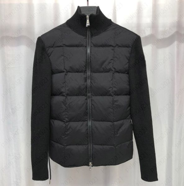 womens designer luxury sweaters wool knit zipper open stand collar white duck down waist lightweight short jackets, White;black
womens designer luxury sweaters wool knit zipper open stand collar white duck down waist lightweight short jackets, White;black