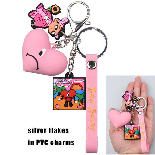new designer 3d bad bunny keychain silver flakes bright for decoration souvenir gift popular styles, White;pink
new designer 3d bad bunny keychain silver flakes bright for decoration souvenir gift popular styles, White;pink