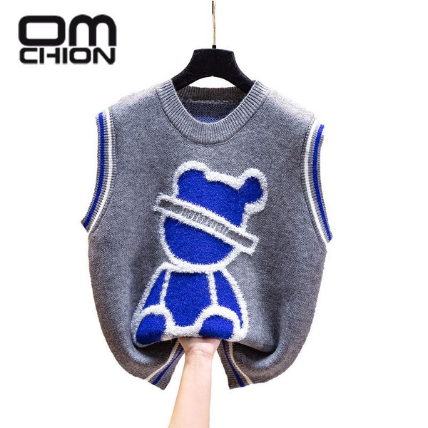 women's vests omchion o neck bear embroidery waistcoat knitted jacket spring loose korean fashion sweater vest casual pullover 220928, Black;white
women's vests omchion o neck bear embroidery waistcoat knitted jacket spring loose korean fashion sweater vest casual pullover 220928, Black;white