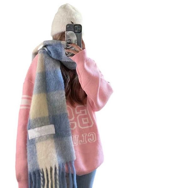 fashion shawls imitation cashmere thick beard wraps rainbow lattice mohair warm female, Blue;gray
fashion shawls imitation cashmere thick beard wraps rainbow lattice mohair warm female, Blue;gray
