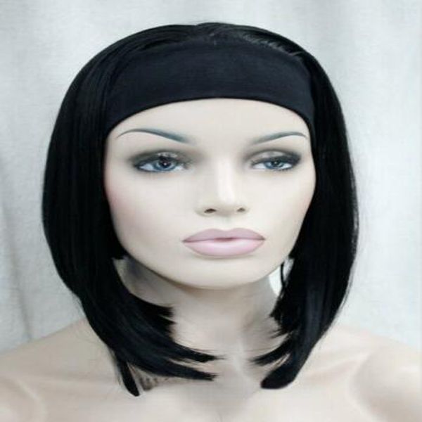 women short straight ladies daily 3/4 headband half wig natural hair cosplay wig, Black
women short straight ladies daily 3/4 headband half wig natural hair cosplay wig, Black