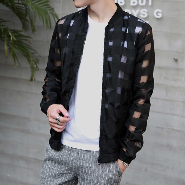 men's jackets pierced transparent bomber jacket men 2022 sun protection clothing windbreaker summer thin men plaid jackets slim fit men, Black;brown
men's jackets pierced transparent bomber jacket men 2022 sun protection clothing windbreaker summer thin men plaid jackets slim fit men, Black;brown