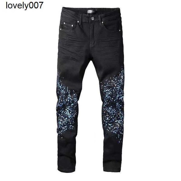 dsigner new men's trendy black paint dot micro elastic large amirs jeans men's trousers, Blue
dsigner new men's trendy black paint dot micro elastic large amirs jeans men's trousers, Blue