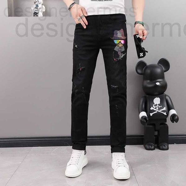men's jeans designer 2022 summer new style pierced jeans personality trend drill small foot slim fit men's pants magh, Blue
men's jeans designer 2022 summer new style pierced jeans personality trend drill small foot slim fit men's pants magh, Blue