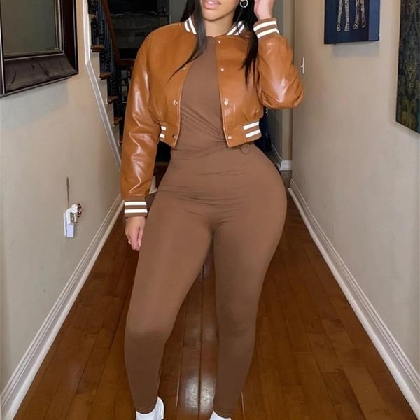women's leather faux fqlwl fall baseball black jacket for women soild cropped coats casual varsity bomber pink brown 220928
women's leather faux fqlwl fall baseball black jacket for women soild cropped coats casual varsity bomber pink brown 220928
