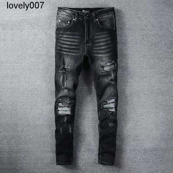 designer men's jeans loose men's trendy men's youth black hole patch micro bullet amirs large jeans men, Blue
designer men's jeans loose men's trendy men's youth black hole patch micro bullet amirs large jeans men, Blue