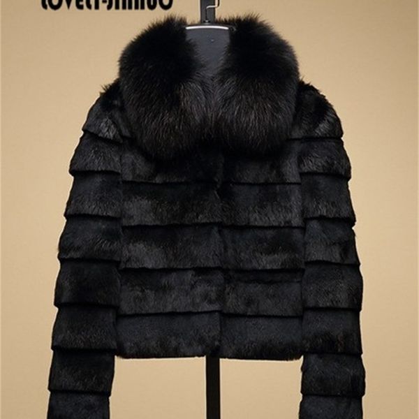 women's fur faux real rabbit coat with collar women full pelt jacket winter waistcoat f741 220927, Black
women's fur faux real rabbit coat with collar women full pelt jacket winter waistcoat f741 220927, Black