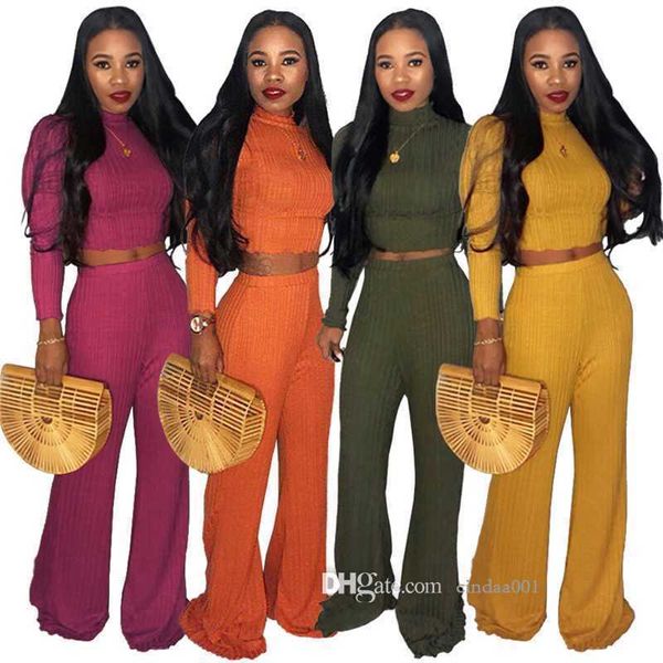 womens wide leg pants suit pit strip open waist high neck sweater two piece set designer autumn clothing, White
womens wide leg pants suit pit strip open waist high neck sweater two piece set designer autumn clothing, White