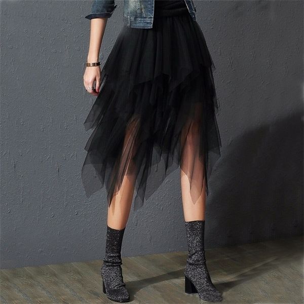 skirts irregular tulle women summer high waist up party petticoat fashion casual style goth dark 220926, Black
skirts irregular tulle women summer high waist up party petticoat fashion casual style goth dark 220926, Black