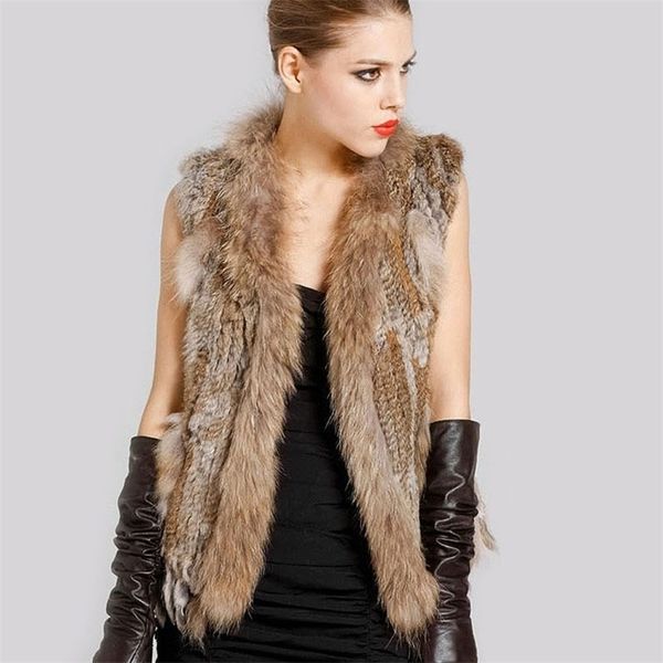 women's fur faux natural rabbit vest with raccoon collar party waistcoat jackets knitted gilets women vest colete de pele coelho 220927, Black
women's fur faux natural rabbit vest with raccoon collar party waistcoat jackets knitted gilets women vest colete de pele coelho 220927, Black