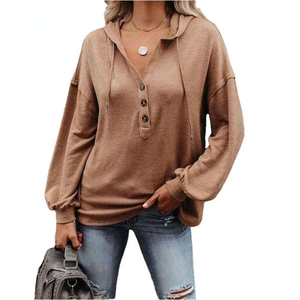 women's hoodies sweatshirts autumn women button drawstring loose hooded sweatshirt casual vneck solid color long sleeve henley shirt la, Black
women's hoodies sweatshirts autumn women button drawstring loose hooded sweatshirt casual vneck solid color long sleeve henley shirt la, Black