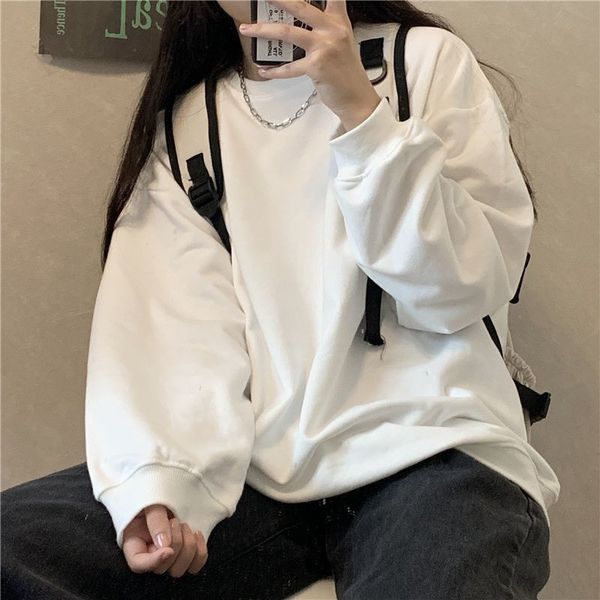 women's hoodies sweatshirts deeptown basic solid crewneck sweatshirts women korean fashion oversize pullover hoodie preppy style long s, Black
women's hoodies sweatshirts deeptown basic solid crewneck sweatshirts women korean fashion oversize pullover hoodie preppy style long s, Black
