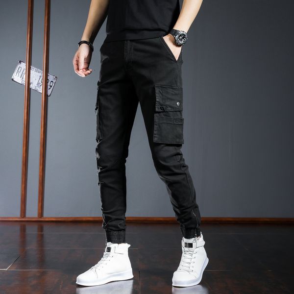 men's jeans men harem denim pants multi pockets zipper ankle jogging stylish sports street cargo casual jeans 220927, Blue
men's jeans men harem denim pants multi pockets zipper ankle jogging stylish sports street cargo casual jeans 220927, Blue