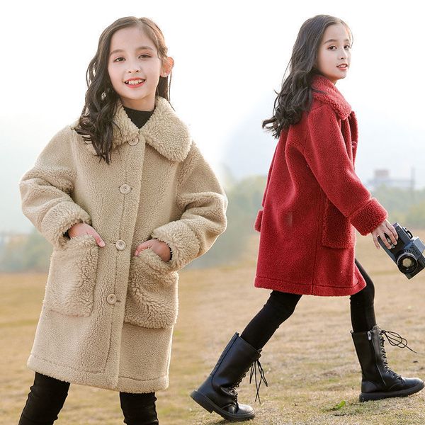 coat kids fur imitation lambswool solid color girls jacket winter warm fashion medium long children outwears 220927, Blue;gray
coat kids fur imitation lambswool solid color girls jacket winter warm fashion medium long children outwears 220927, Blue;gray