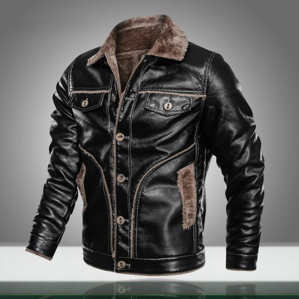 new men leather jacket velvet casual pu coat winter male thick fleece military motorcycle jackets multi-pocket plus size, Black;brown
new men leather jacket velvet casual pu coat winter male thick fleece military motorcycle jackets multi-pocket plus size, Black;brown