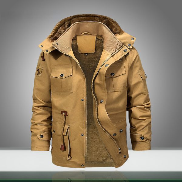 winter men cargo bomber jackets warm thick hooded jacket mens velvet coats windbreaker military tactical outwear multiple pocket, Black;brown
winter men cargo bomber jackets warm thick hooded jacket mens velvet coats windbreaker military tactical outwear multiple pocket, Black;brown