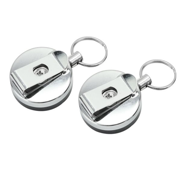 easy pull buckle stainless steel keychain wire rope recoil retractable alarm anti lost anti theft stretch key chain ring accessories 4cm sem, Silver
easy pull buckle stainless steel keychain wire rope recoil retractable alarm anti lost anti theft stretch key chain ring accessories 4cm sem, Silver